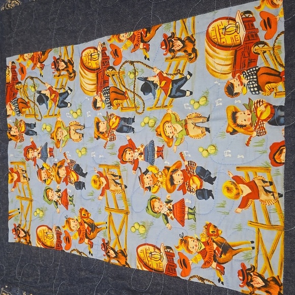 Roy Rogers Cowboy Baby Patchwork Quilt Handmade - Picture 2 of 6